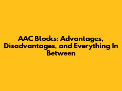 AAC Blocks: Advantages, Disadvantages, and Everything In Between