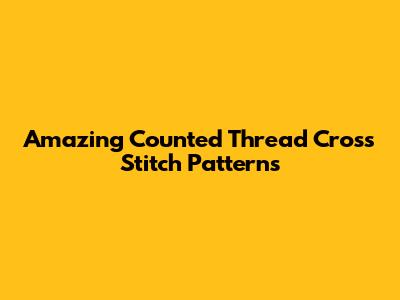 Amazing Counted Thread Cross Stitch Patterns