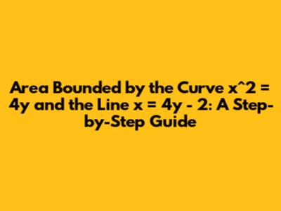 Area Bounded by the Curve x^2 = 4y and the Line x = 4y - 2: A Step-by-Step Guide