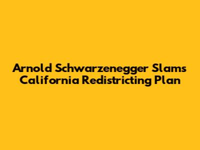 Arnold Schwarzenegger Slams California Redistricting Plan