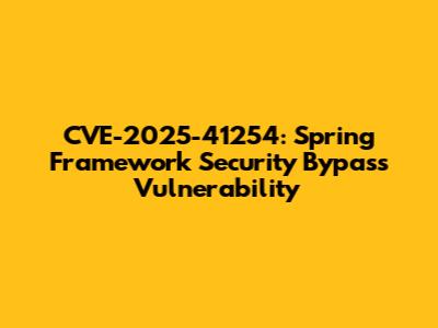 CVE-2025-41254: Spring Framework Security Bypass Vulnerability