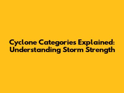Cyclone Categories Explained: Understanding Storm Strength