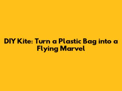 DIY Kite: Turn a Plastic Bag into a Flying Marvel