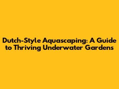 Dutch-Style Aquascaping: A Guide to Thriving Underwater Gardens