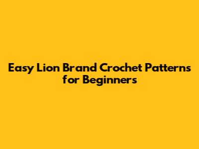 Easy Lion Brand Crochet Patterns for Beginners