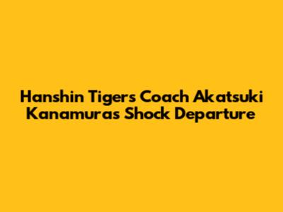 Hanshin Tigers Coach Akatsuki Kanamura's Shock Departure