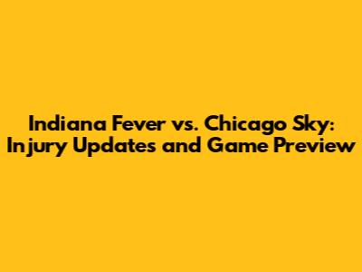 Indiana Fever vs. Chicago Sky: Injury Updates and Game Preview