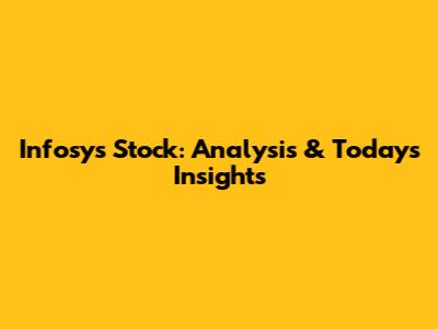 Infosys Stock: Analysis & Today's Insights