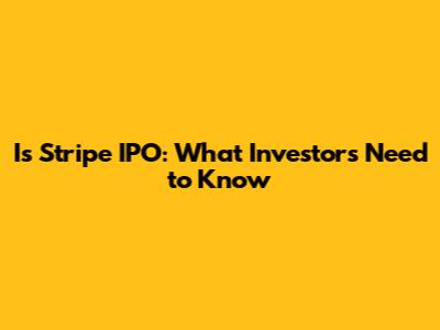 Is Stripe IPO: What Investors Need to Know