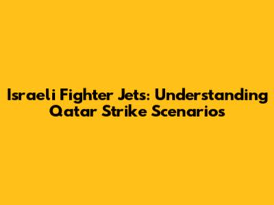 Israeli Fighter Jets: Understanding Qatar Strike Scenarios