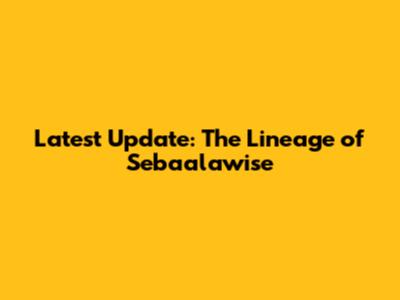 Latest Update: The Lineage of Seba'alawise