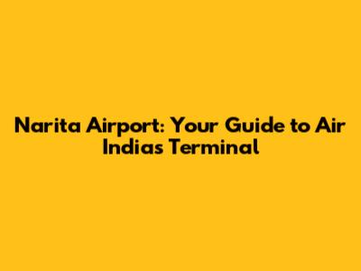 Narita Airport: Your Guide to Air India's Terminal