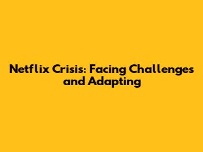 Netflix Crisis: Facing Challenges and Adapting