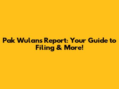 Pak Wulan's Report: Your Guide to Filing & More!