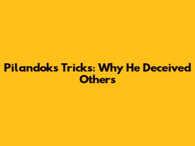 Pilandok's Tricks: Why He Deceived Others