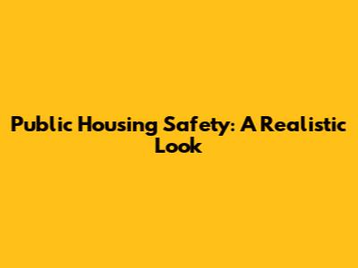 Public Housing Safety: A Realistic Look
