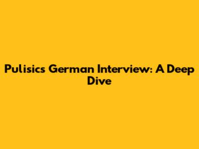 Pulisic's German Interview: A Deep Dive