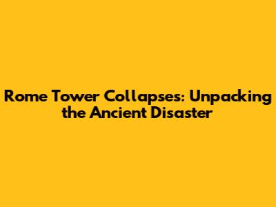 Rome Tower Collapses: Unpacking the Ancient Disaster