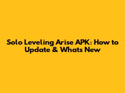 Solo Leveling Arise APK: How to Update & What's New