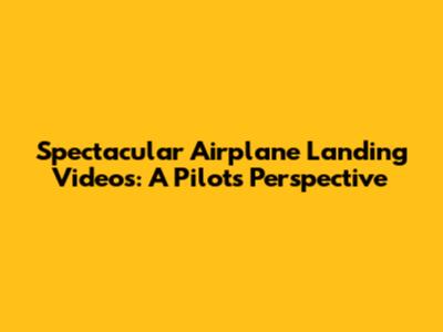 Spectacular Airplane Landing Videos: A Pilot's Perspective
