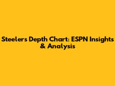 Steelers Depth Chart: ESPN Insights & Analysis