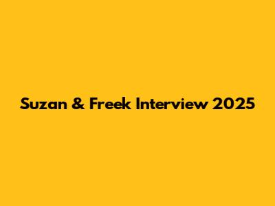 Suzan & Freek Interview 2025