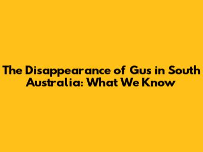 The Disappearance of Gus in South Australia: What We Know