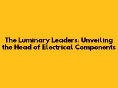 The Luminary Leaders: Unveiling the Head of Electrical Components