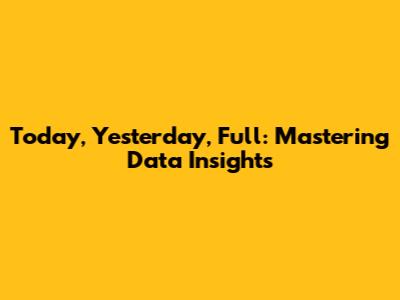 Today, Yesterday, Full: Mastering Data Insights