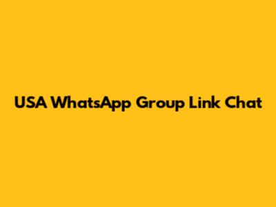 USA WhatsApp Group Link Chat