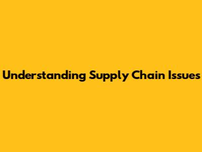 Understanding Supply Chain Issues