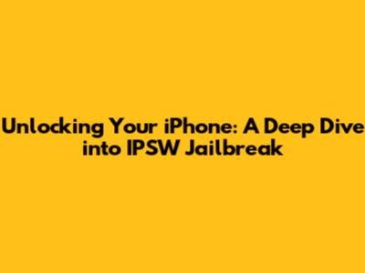 Unlocking Your iPhone: A Deep Dive into IPSW Jailbreak