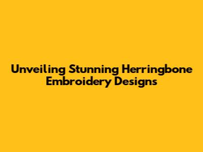 Unveiling Stunning Herringbone Embroidery Designs